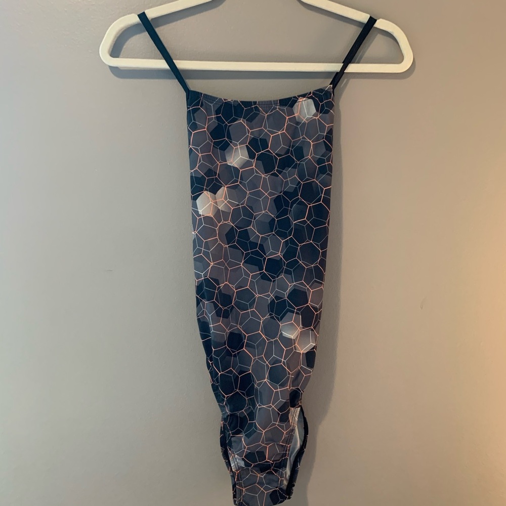 TYR Black and Orange Honeycomb One Piece